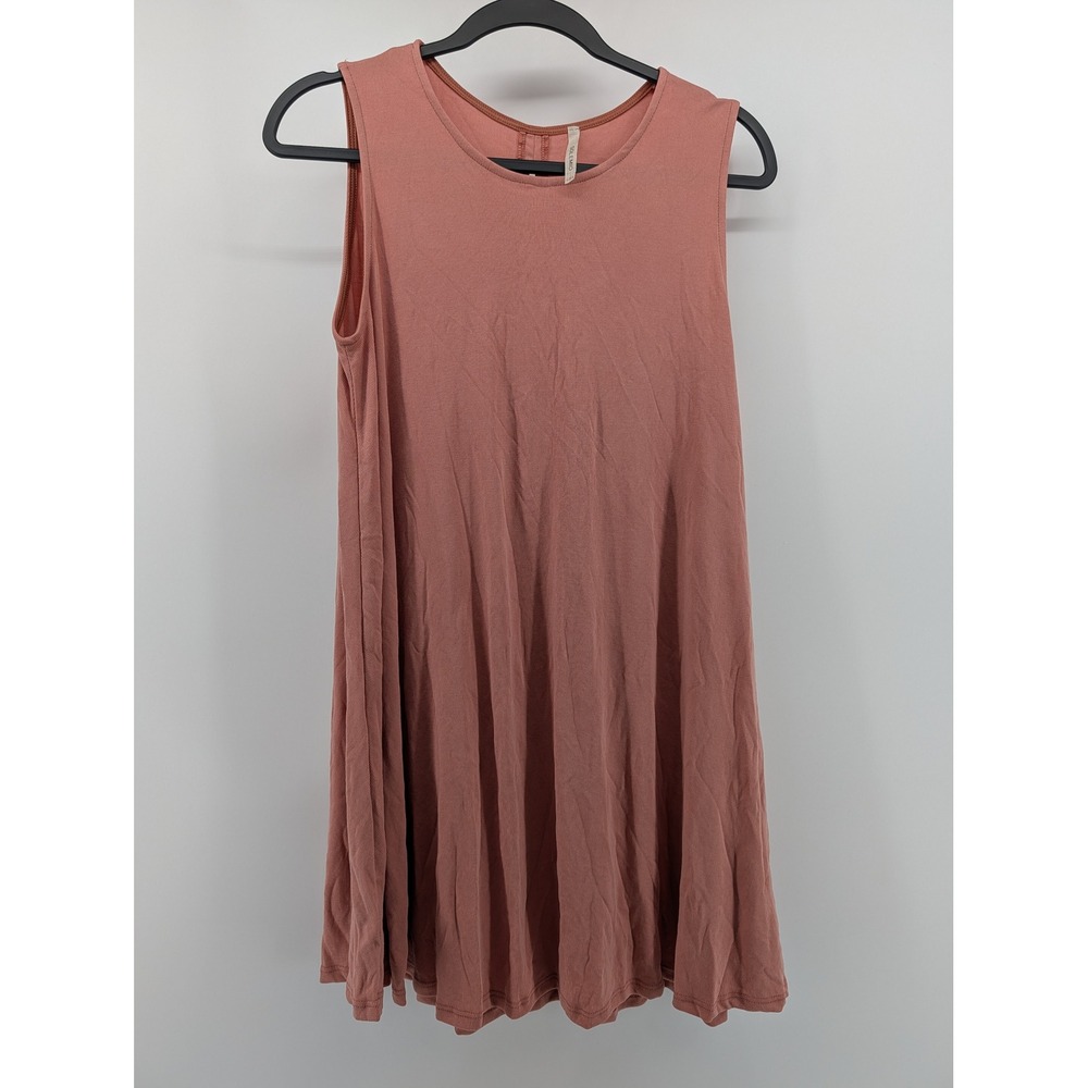 Solemio Swing Dress Womens Medium Mauve Pink Excellent Ribbed Keyhole Back USA